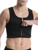 Men's Plus Size Tummy Control Waist Trainer Vest - Sweat Enhancing Fitness Shaper with Zipper