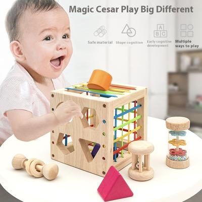Montessori-Erziehung für Kleinkinder, Lernspielzeug, Formerkennung Zuordnung, Greiftraining, Baby-Entwicklungsgeschenke