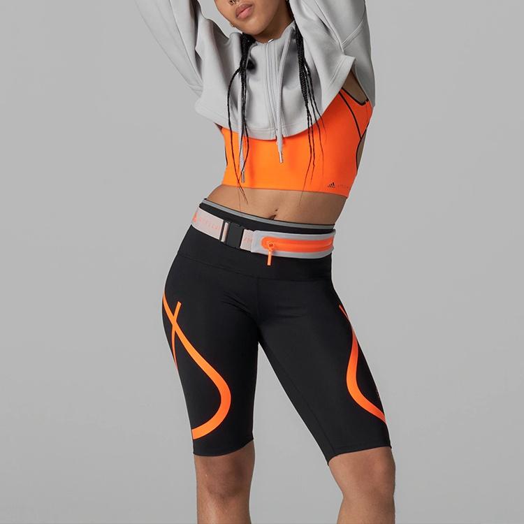 (WMNS) adidas by Stella McCartney TruePace Short Running Tights Asia Sizing 'Black Orange' Women's HB6082