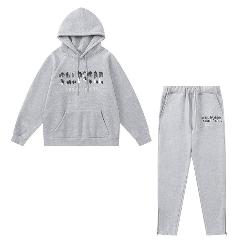 Ensemble Décontracté Hoodie Rouge/Noir Tête de Tigre Brodé Homme & Couple Trapstar Européen & Américain avec Pantalon Long