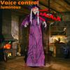Animated Talking Witch Halloween Witch with LED Eyes and Spooky Sounds Scary Witch Props Outdoor Decorations for Garden Yard