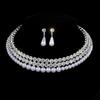 Bridal Pearl Full Diamond Necklace Necklace Diamond Imitation Pearl Bracelet Earrings Necklace Set Women