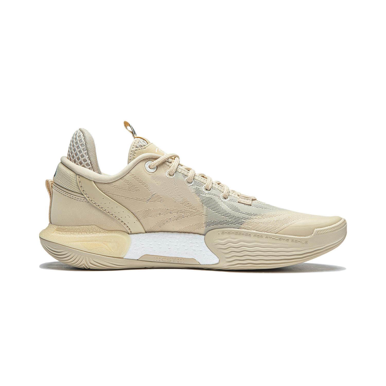 

New LINING All City 12 Basketball Shoes Men Low Top Light Milk Umber ABAU023-9 42