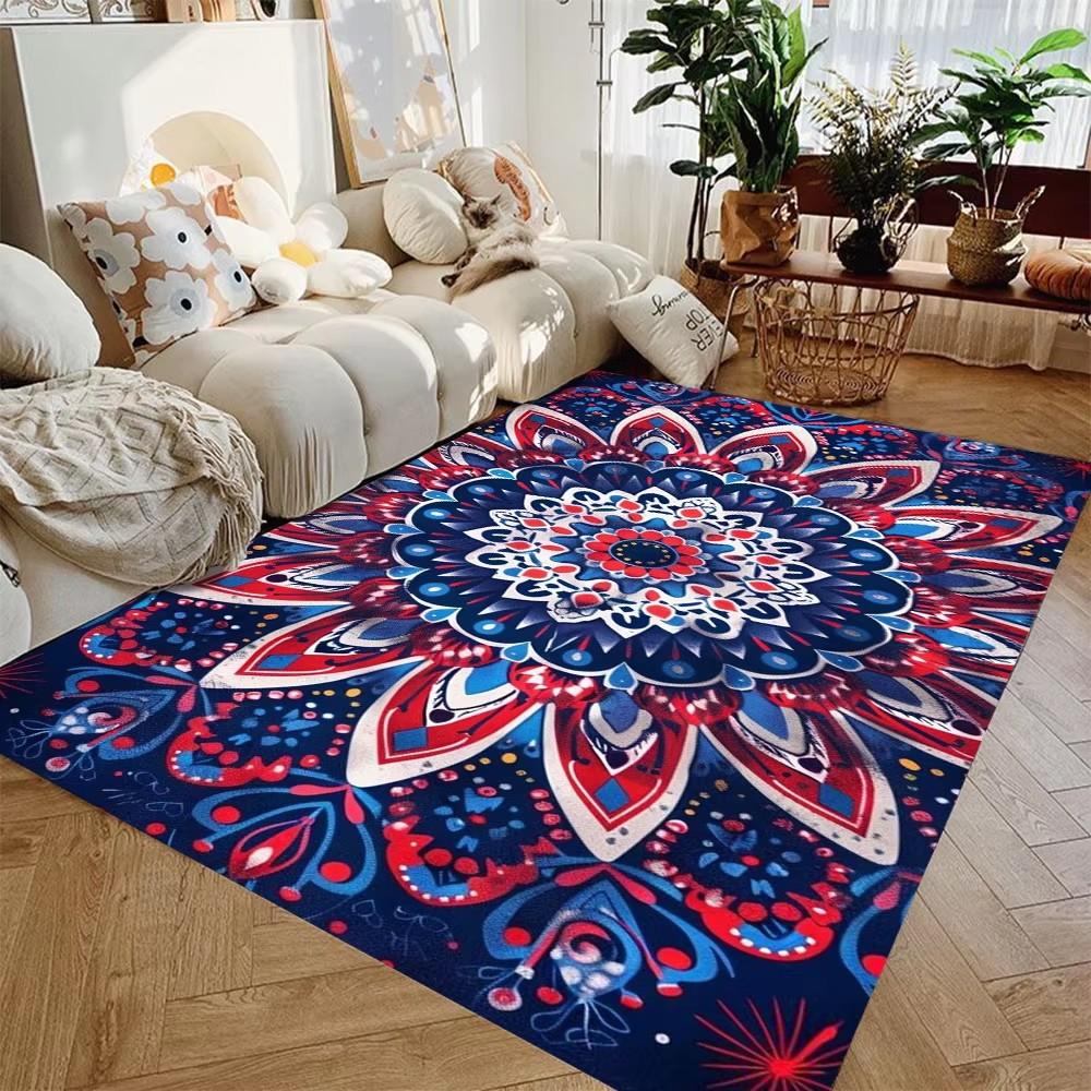 Colorful Mandala Area Rug Carpet Non-slip Large Hallway Door Step Mat Bathmat for Living Room Bedroom Entrance Home Decoration