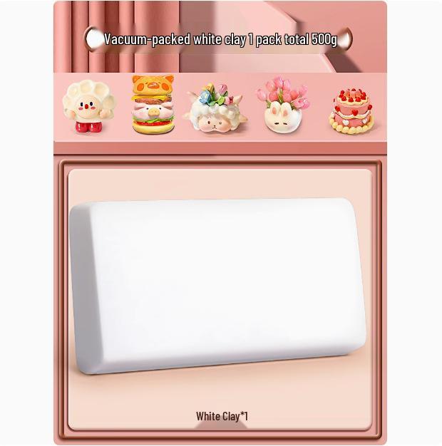 Ladoll White Air-Dry Clay Kit 500g - No-Bake DIY Stone Clay for Figures