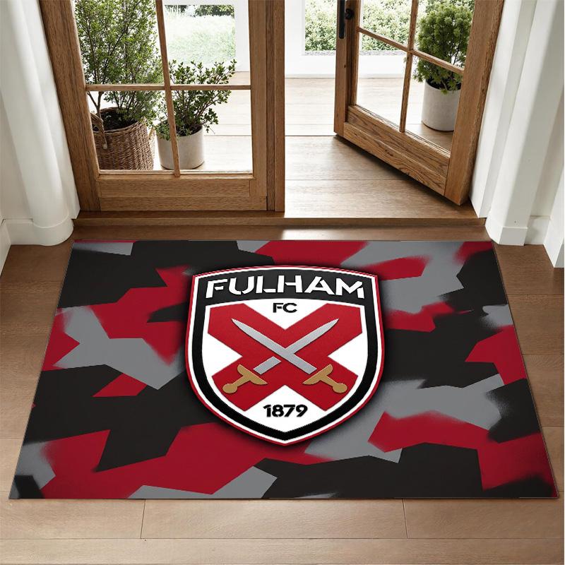 Fulham Voetbal Design Kristalfluweel Tapijt Zacht Decoratief Matje voor Slaapkamer Entree