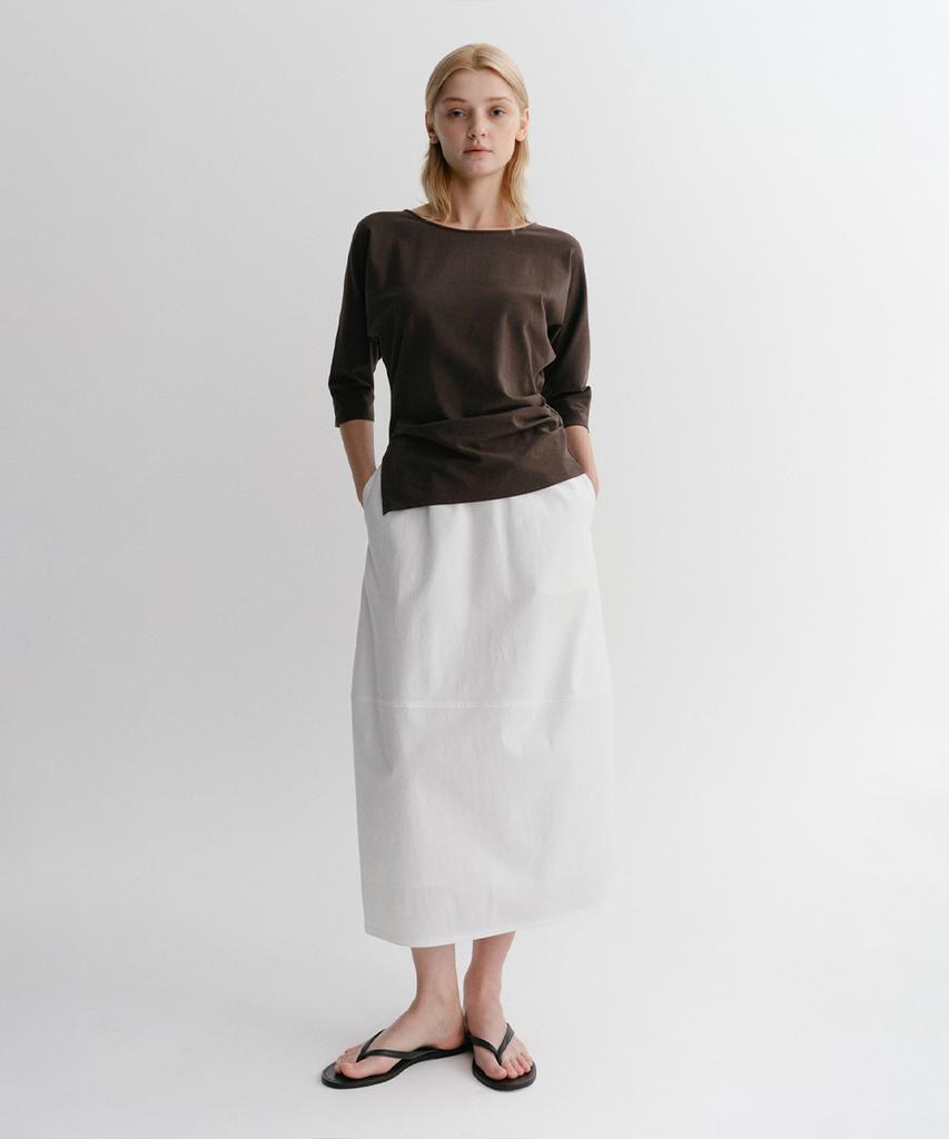 Ia Cocoon Banding Skirt (White)