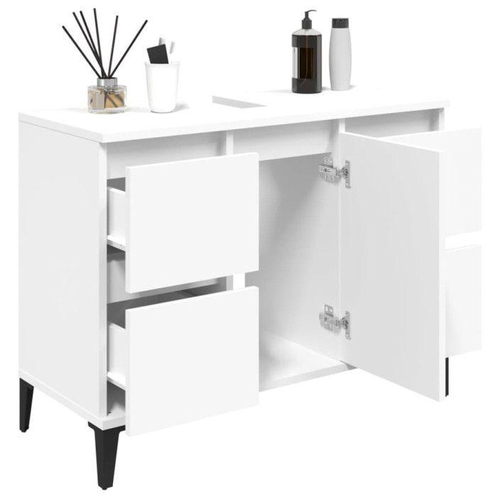 VidaXL White Sink Cabinet 80x33x60 Cm Engineered Wood 821276