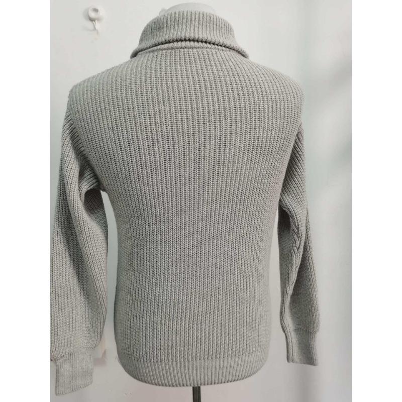 Men's Thick Half Zip Polo Collar Knit Sweater