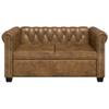 VidaXL Canapé Chesterfield 2 places Cuir artificiel Marron