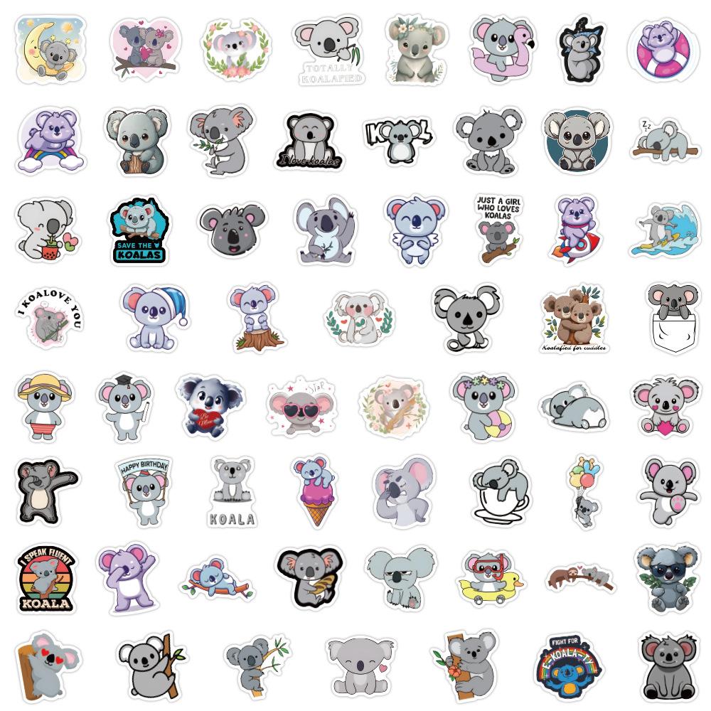 60 Koala Koala Tier Doodle Aufkleber Dekorative Notizbuch Koffer Cartoon Aufkleber
