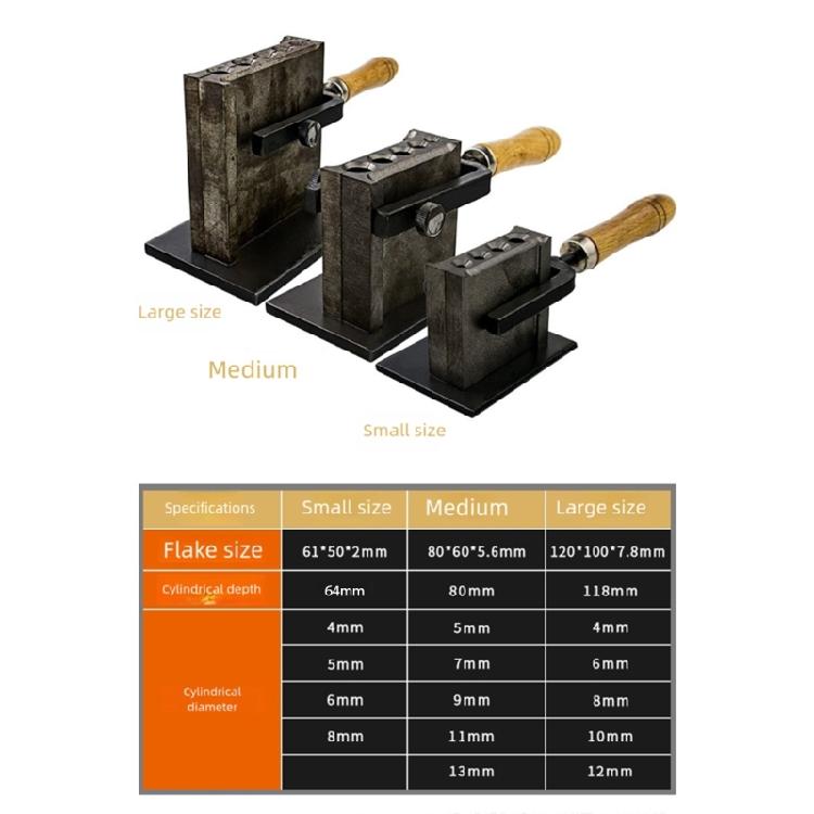 Jewelry Mold with Wood Handle Optimal Heat Distribution for Metalworking Jewelry Gold Silver Bar Casting Applications