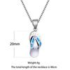 Cute Dainty Small Women Flip Flop Pendant Necklace Blue Fire Opal Stone Pendant Necklaces Bride Jewelry  Sterling Color NecklaceCute
