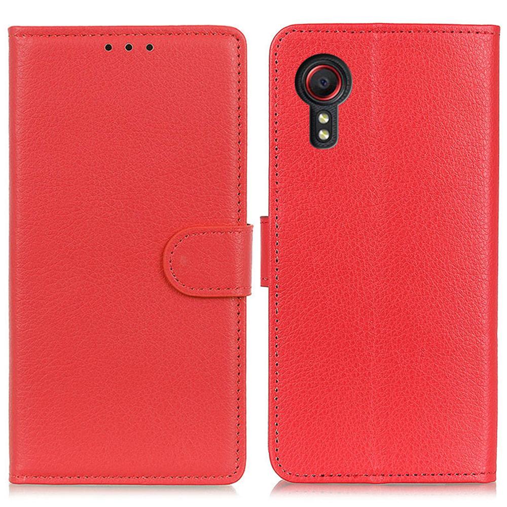 For Samsung Galaxy Xcover7 Leather Case Classic Lychee Texture Phone Wallet Cover