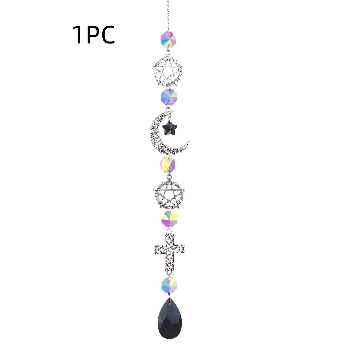 

Solar System Suncatcher Ornament: Moon, Stars, Crystal Prism Ball for Garden Sunlight Decoration