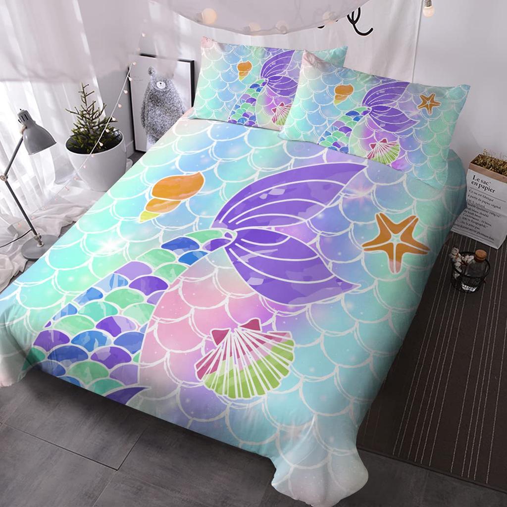 Colored Marble Bedding Three-Piece Quilt Cover