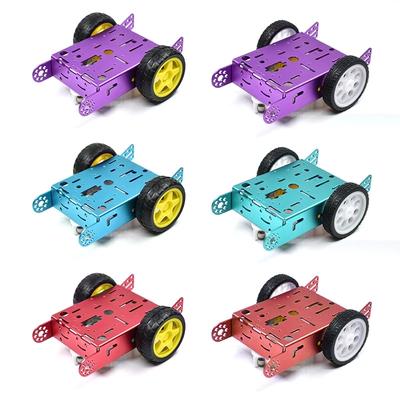 2WD Hliníkový 2WD Auto Vzdělávací hračky Nový Podvozek auta z hliníkové slitiny Podvozek chytrého robotického auta Stavebnice pro chytrého robota DIY Auto MBOT