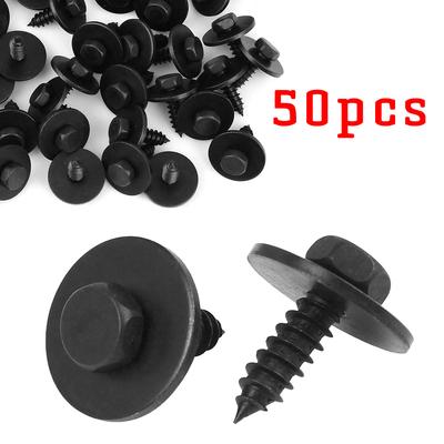 50pcs Auto Fastener Clips Screw Bolt Retainer Fender Liner Under Cover Screw Push Pin For BMW 07147129160 Car Accessories