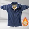 Plush Men's Autumn and Winter Polar Fleece Solid Color Jacket Autumn Zipper Top Thickened Coat Winter Wear