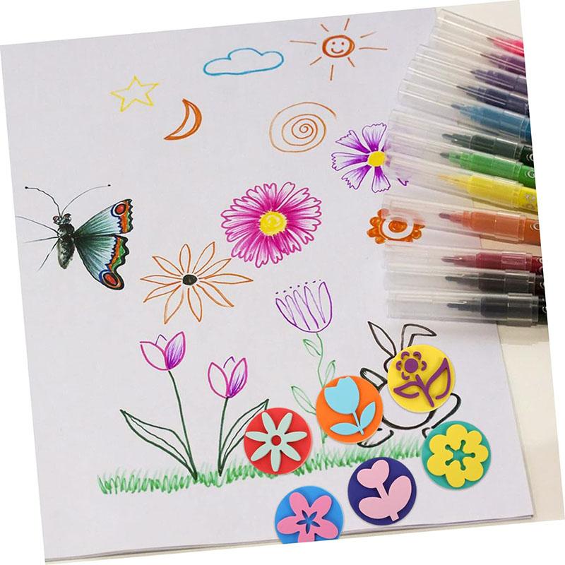 6 st/påse Skumstämplar för Målning Söta Djur Leende Ansikte Målar svampstämplar Konst Hantverk Ritverktyg Barn Leksaker för Tidig Utbildning