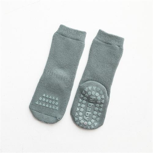 Thickened Kids Floor Socks Toddler Baby Boys Girls Pure Color Warm Non-Slip Socks Newborn Casual Cotton Socks 0-3 Y Winter New