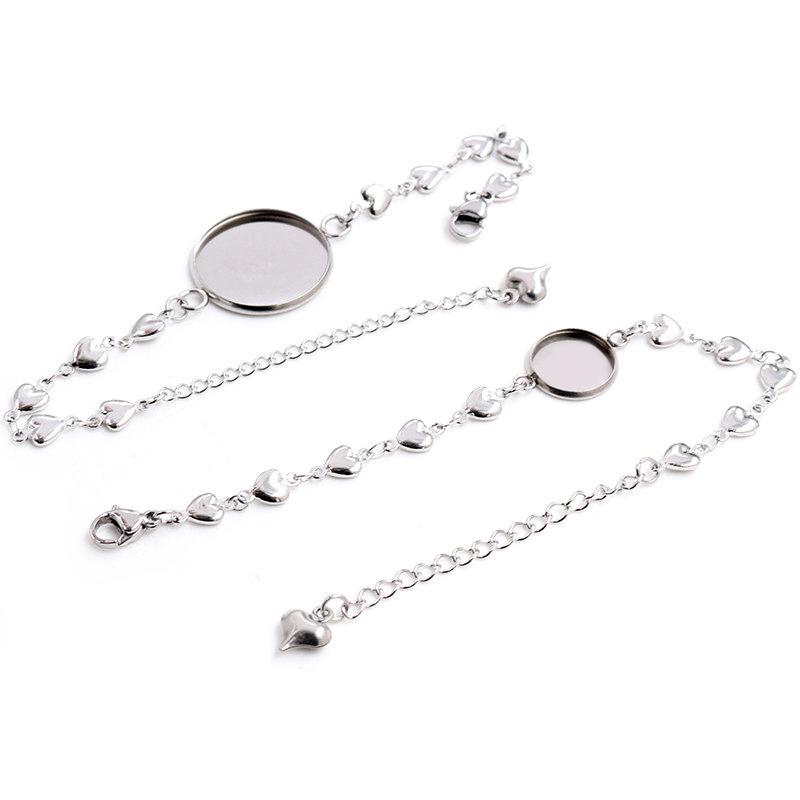 2 Stück 12mm 14mm 16mm 18mm 20mm Edelstahl 316 Armreif Basis Armband Rohling Schmuckzubehör Tablett Fassung Cabochon Cameo