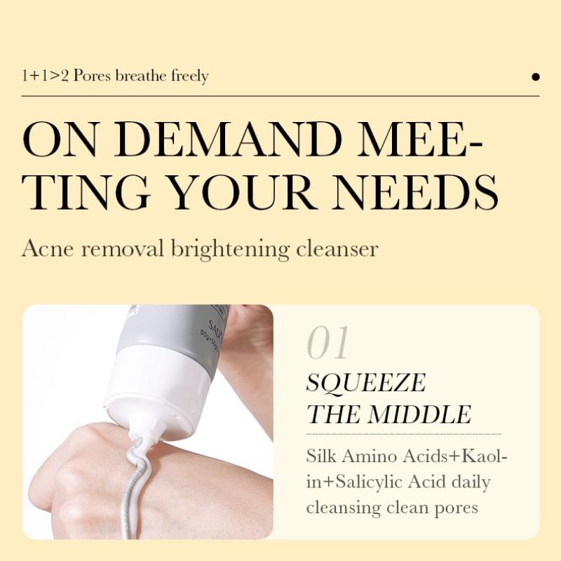 Facial Cleanser SADOER Amino Acid Double Effect Cleansing Cleanser