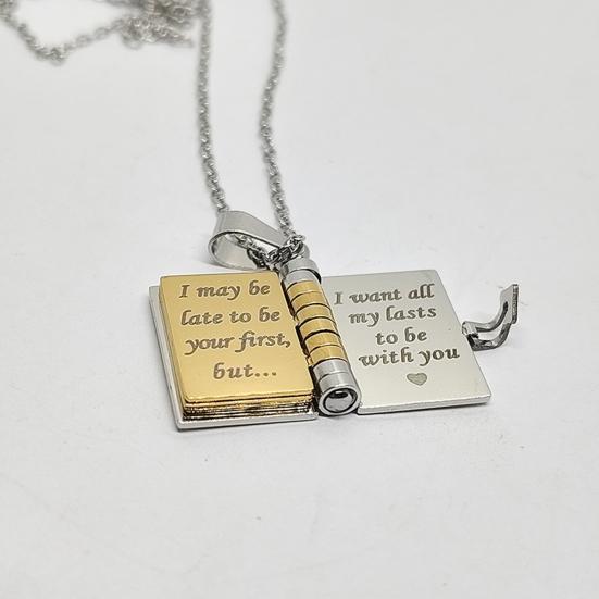 Daughter Book Necklace My Incredible Girl Pendant Stainless Steel Engraved Mini Book Necklace Jewelry Gift