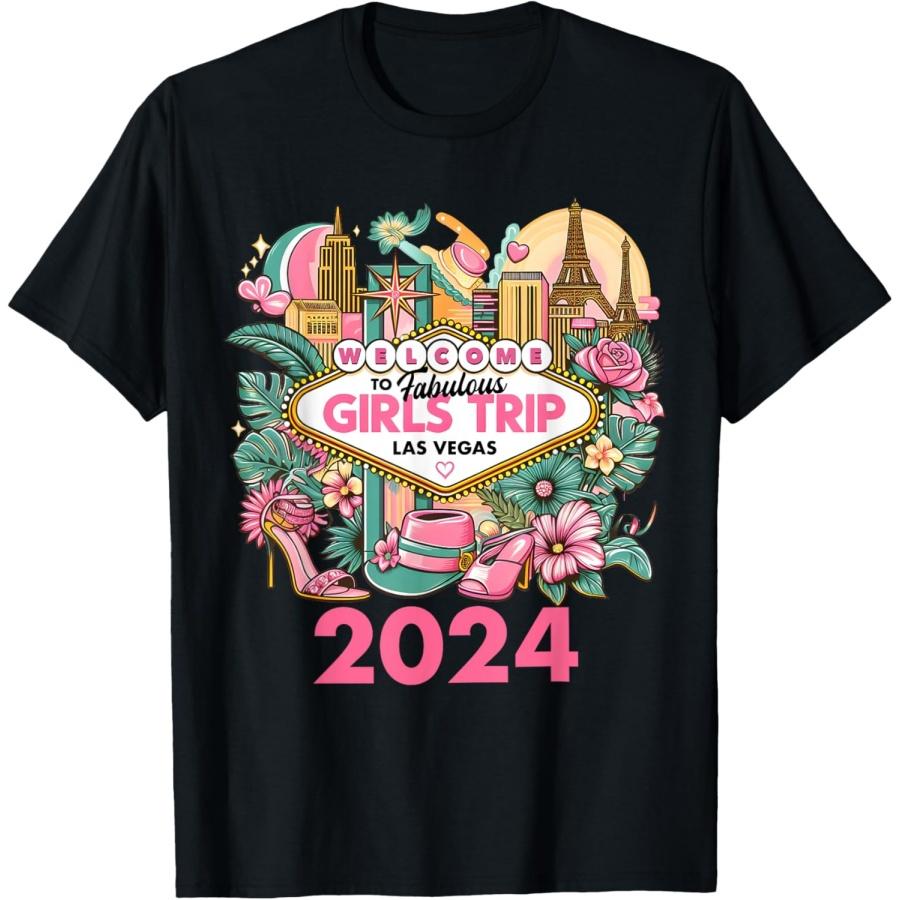 

Fabulous Girls Trip Las Vegas 2024 Collage T-Shirt XXXXXL чорний