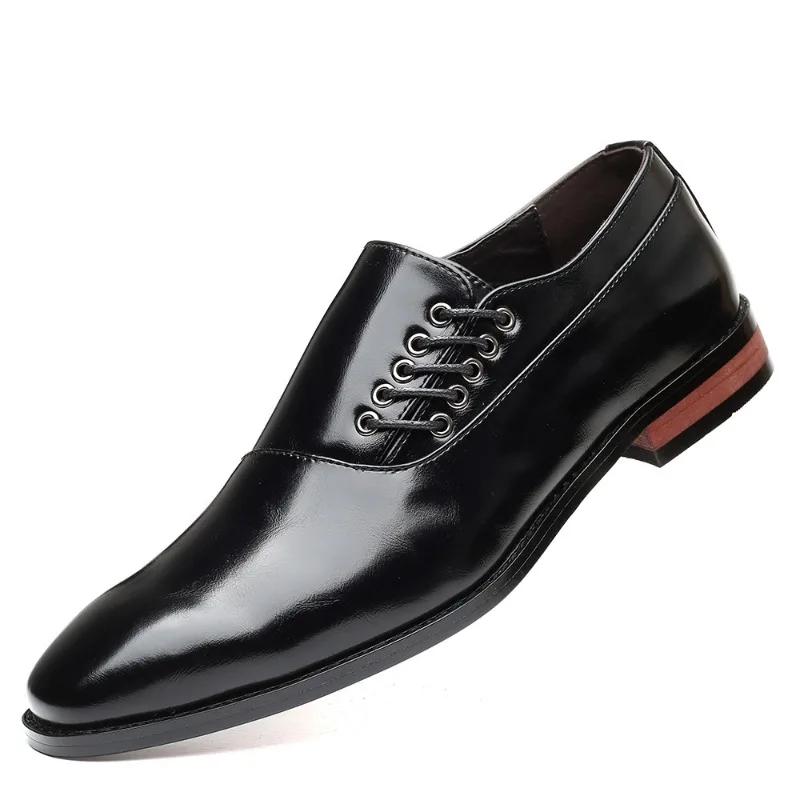 Men Plus Size Business Leather Shoes with Side Straps for Casual and Fashionable Men Leather Casual Shoes