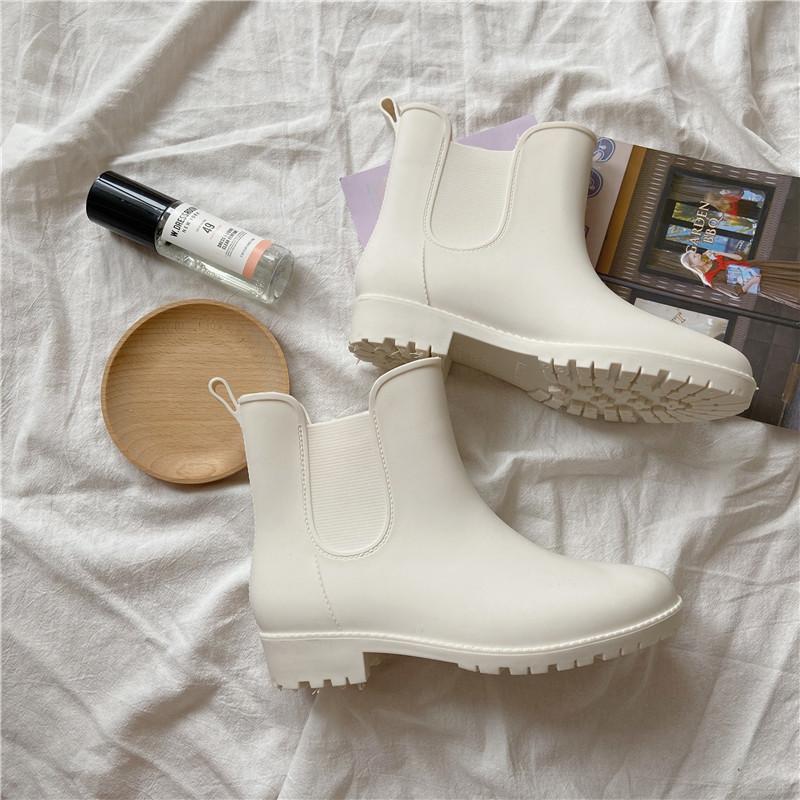 matte ankle rain boots
