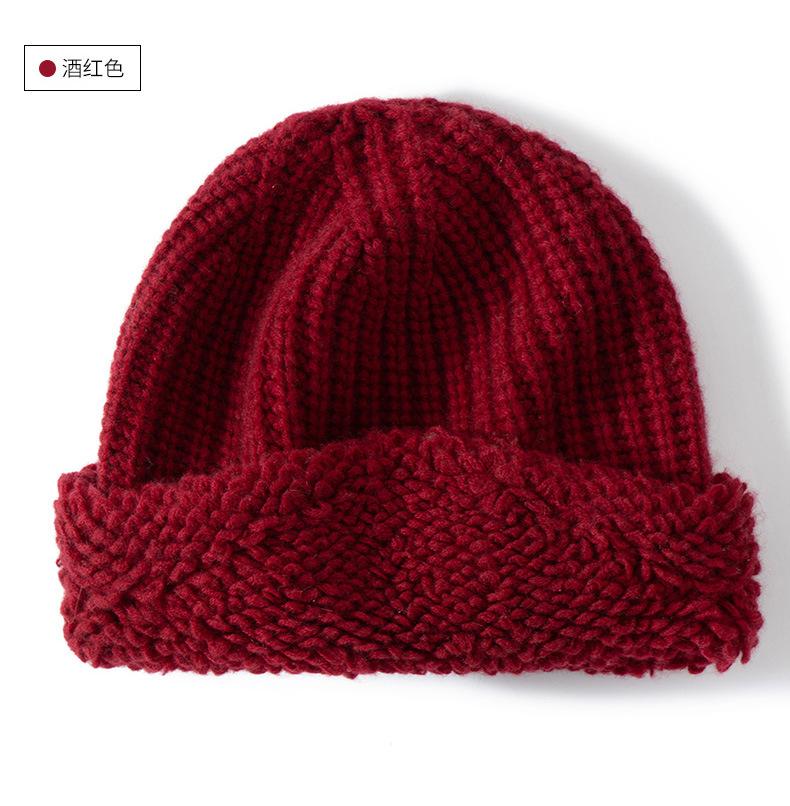 Popular export single cashmere hat women's autumn and winter knitted towel craftsmanship shows small face and loose ear protectors