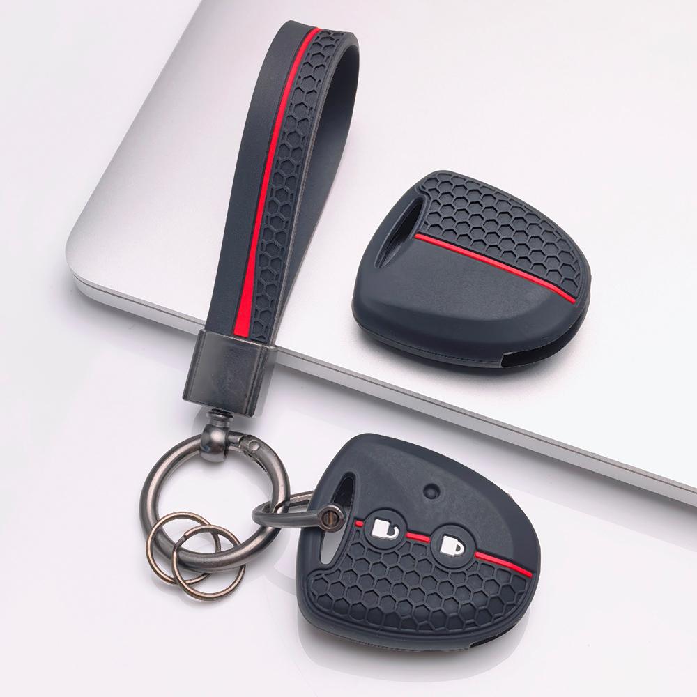Housse de clé pour Toyota Hilux Yaris Corolla Rav4 Vigo Vitz Echo Ancien avec Porte-clés Protection Anti-rayures Protection Antichoc Texture Grip Doux