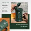 Retro Mailbox Shape Coffee Cup 500ml Ceramic Drinking Mug with Handle and Lid For Birthday Christmas Gift And Daily Use