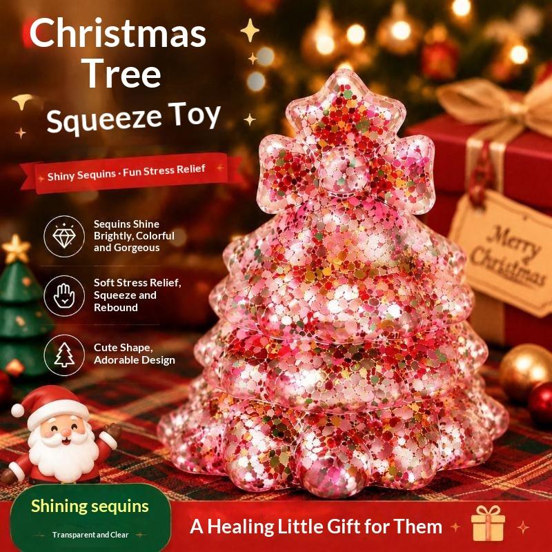 Christmas Tree Fun Pinch Toy Slow Rising Stress Relief Fidget Toy Anti‑Anxiety Sensory Focus Fidget Toy Christmas Gifts