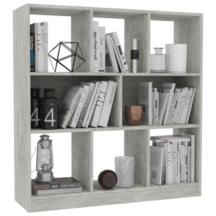 VidaXL Bibliothèque, Meuble de Rangement avec Compartiment, Armoire à Livres Salon Salle de Séjour Intérieur, Moderne, Gris 800175