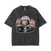 Washed Vintage Rapper Central Cee Face Graphic Tshirt Men Women Hip Hop Fashion Short Sleeve T Shirts Mens Oversized Streetwear