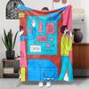 Retro Pop Art Flannel Throw Blanket – Vibrant Wall Sign Design, Soft Cozy Fleece for Couch, Bed, Office & Travel