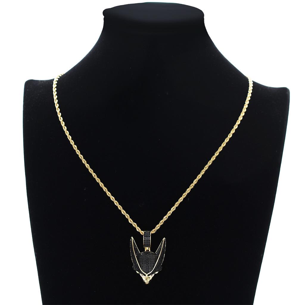 European and American Hip Hop Dragon Ball Sharu Anime Character Pendant with Micro Inlaid Zircon Trendy Street Necklace