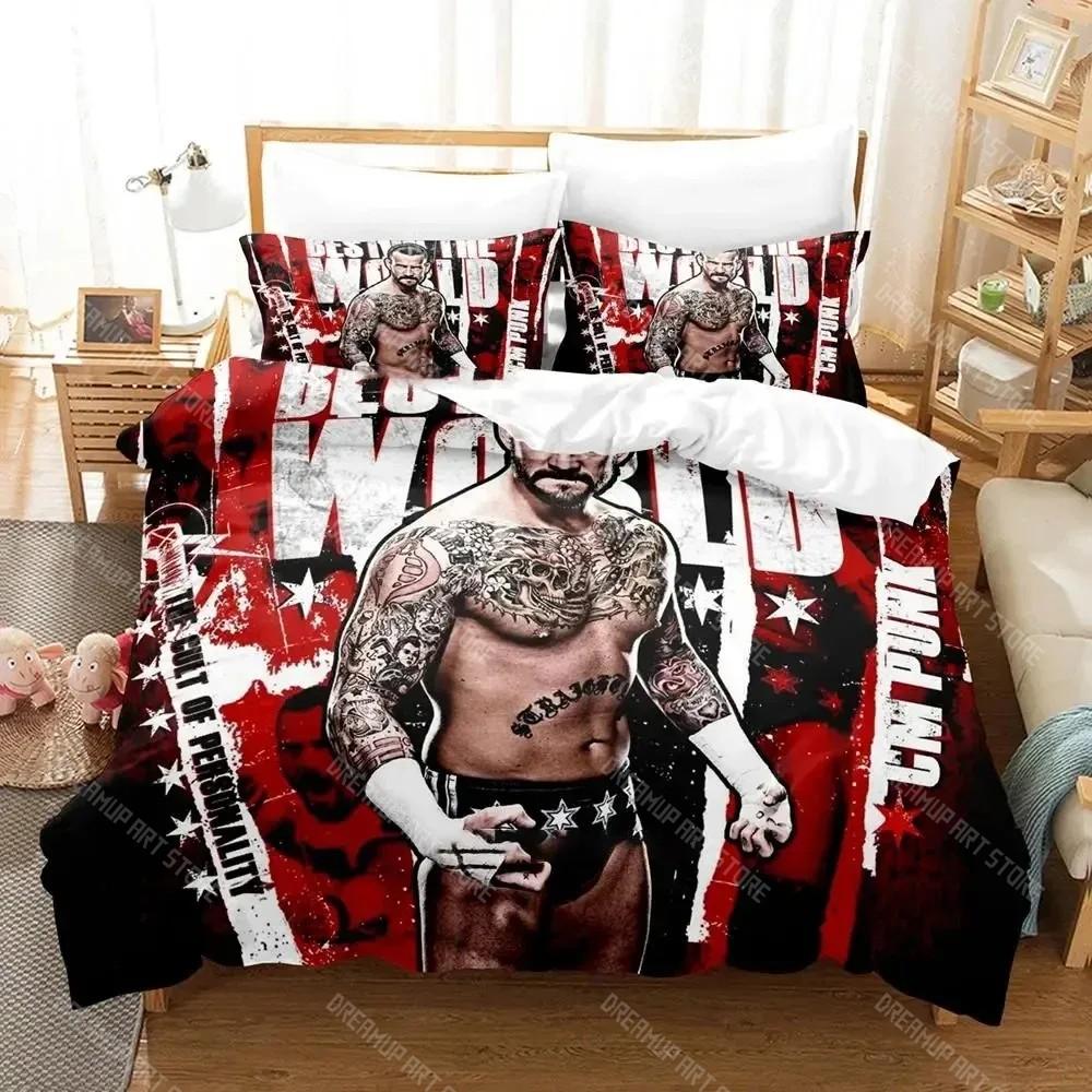 CM Punk Aew The Best In The World Bedding Set Duvet Cover Bed Set Quilt Cover Pillowcase Comforter king Queen Size Boys Adult