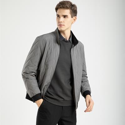 Mulberry Silk Cotton Coat for Men, Short Baseball Collar, Warm Casual Cotton Coat for Young and Middle-aged People, Daddy's Autumn and Winter Clothing