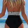 1011 Women's One-piece Swimsuit Neck Strap Halter Sling Design Beach Swimsuit