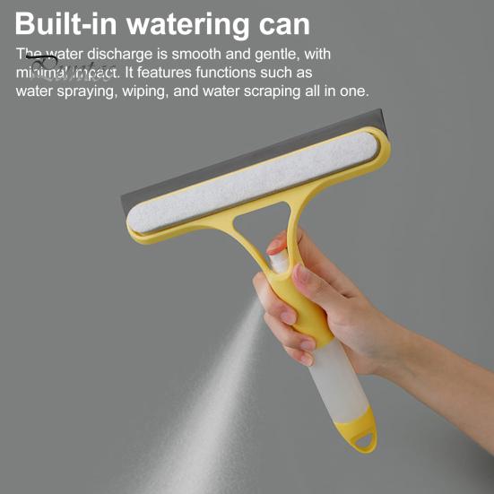 Streak-free Window Cleaning Scraper Glass Wiper 3-In-1 with Spray Bottle Surface Cleaner Tool Ergonomic Handle All-Purpose Integrated