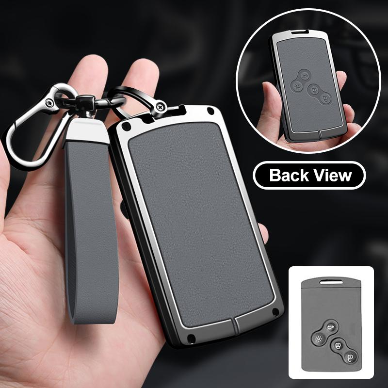 Zinc Alloy Leather Car Key Cover Fits Renault Sandero Koleos Captur Kadjar Megane Clio 5 Austral Logan Arkana Koleos Key Shell