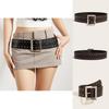 Punk Style Leather Belt With Metal Studs And Snap Button Closure For Casual Streetwear