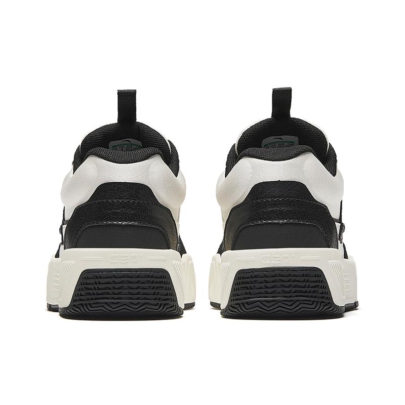 New Anta C37 Series Anti Slip And Wear Resistant Lightweight Height Increasing Low Top Skateboard Shoes Women's White Black 922448081-2