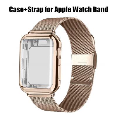Milanese Loop Case+Strap for Apple Watch Band Ultra 8 7 6 SE 5 4 41mm 40mm 44mm 38mm 42mm Watchband Iwatch Series 7 45mm