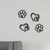 4 Pieces Paw Prints Wooden Wall Art Dog Room Decor Housewarming Gift Puppy Decorations Signs for