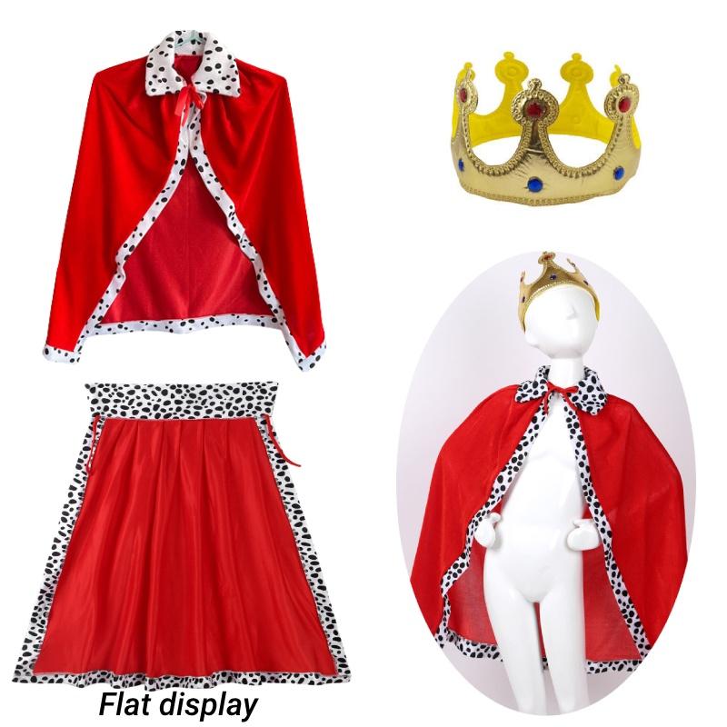 New 80cm White Polka Dot Cape For Halloween King Costume