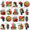 MARFOREVER 48 Pcs Kwanzaa Decorations, N Heritage Holiday Hanging Swirls Ceiling Decor Foil Streams for Happy Kwanzaa N N Party Office Classroom